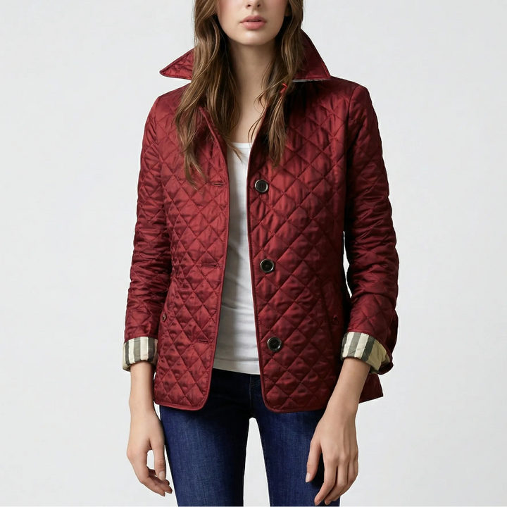 Quilvera - Diamond-Quilted Button-Up Jacket