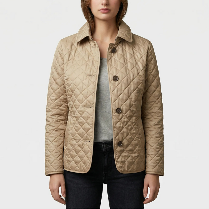 Quilvera - Diamond-Quilted Button-Up Jacket