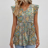 Flutter Sleeve V-Neck Blouse