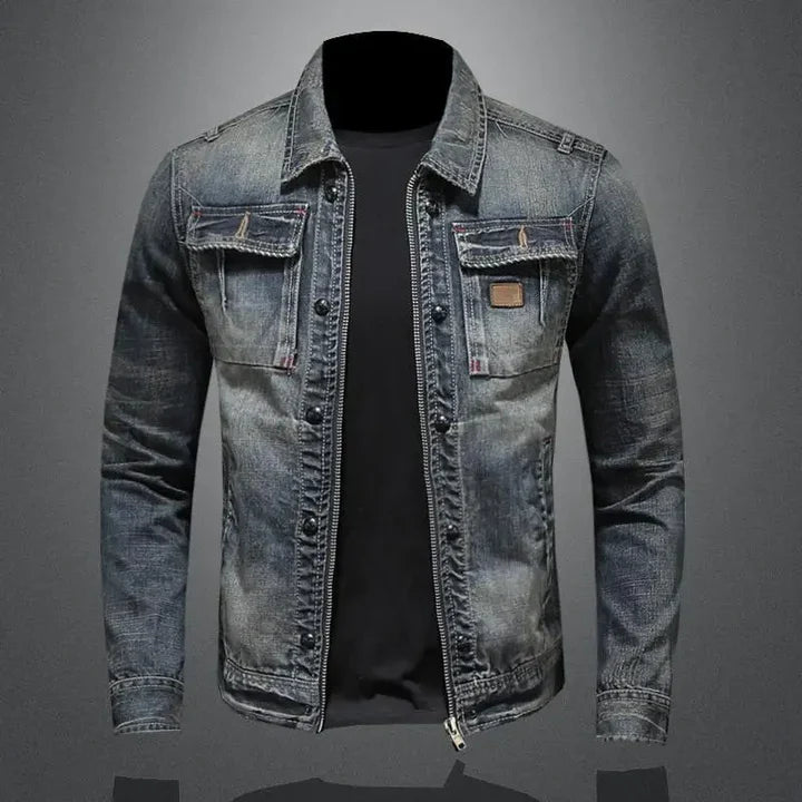 Chest Pockets - Classic Denim Jacket for Men