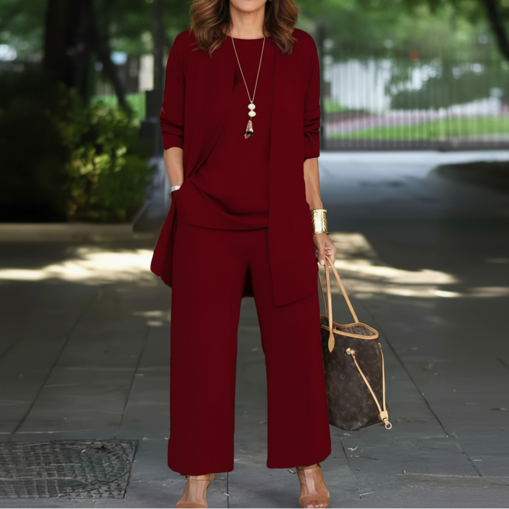 Stylish Refined Three-Piece Suit for Women