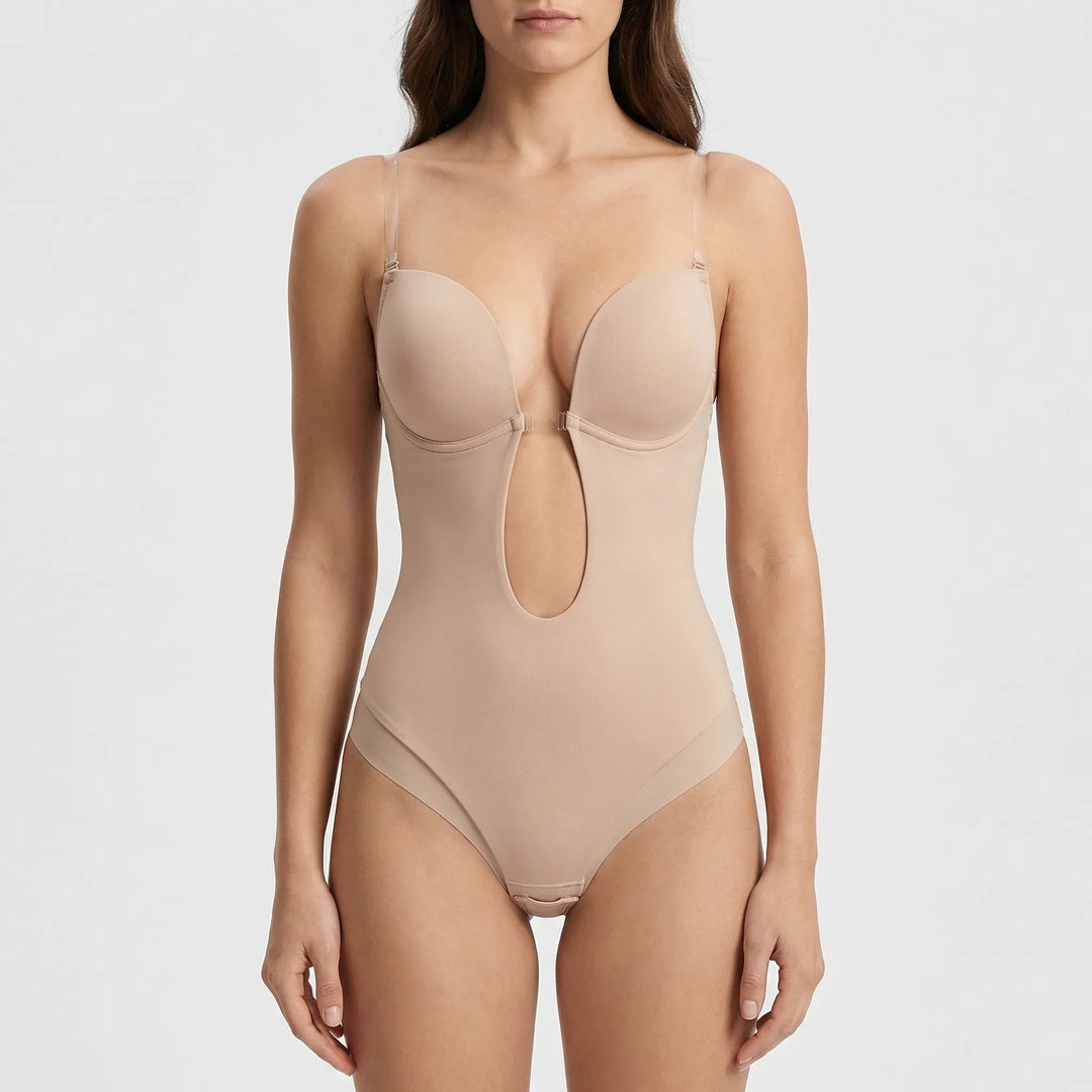 Sculvera - Deep V-Neck Backless Body Shaper