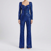 Long Sleeve Sequin Flare Jumpsuit