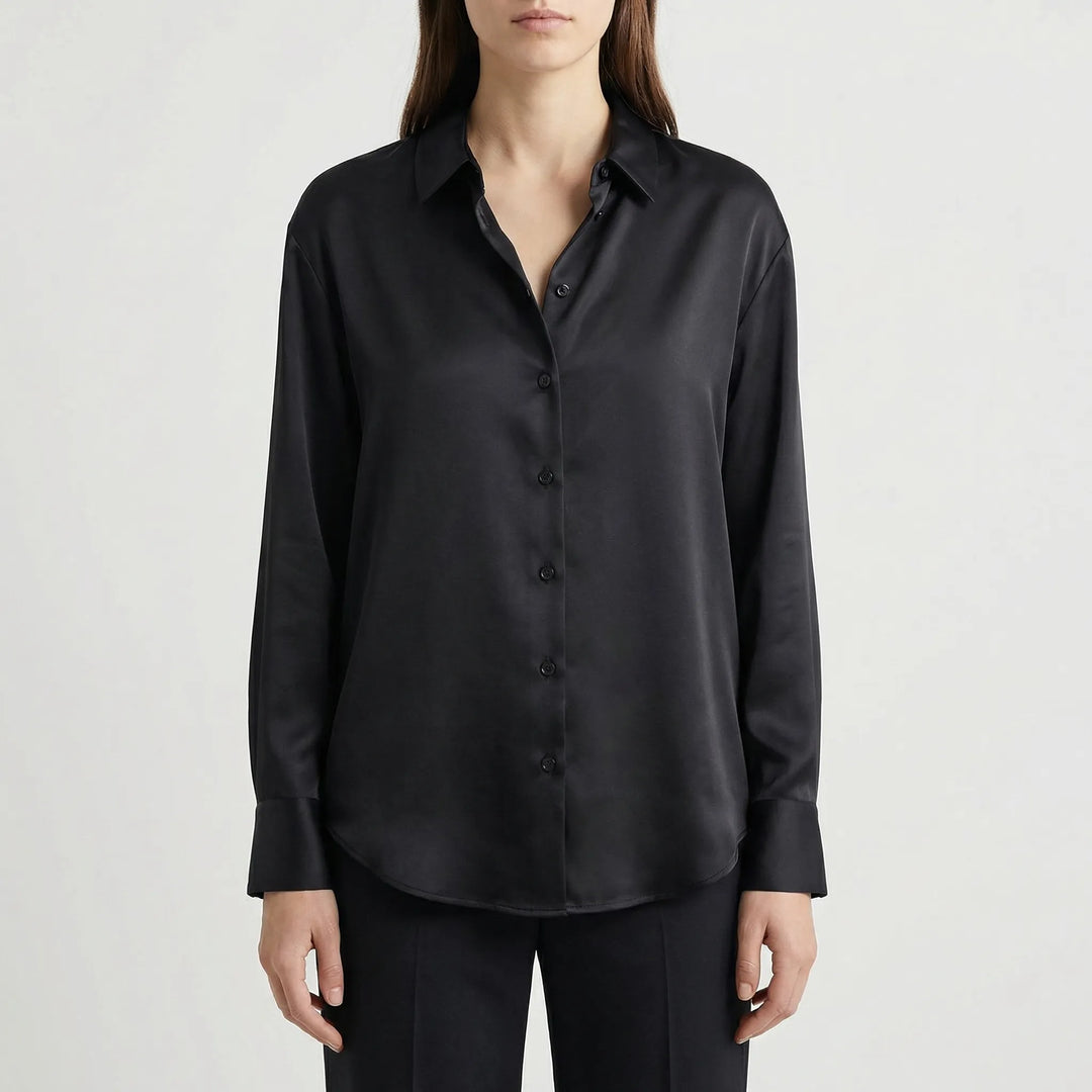 Silquen - Loose Button-Up Long Sleeve Blouse