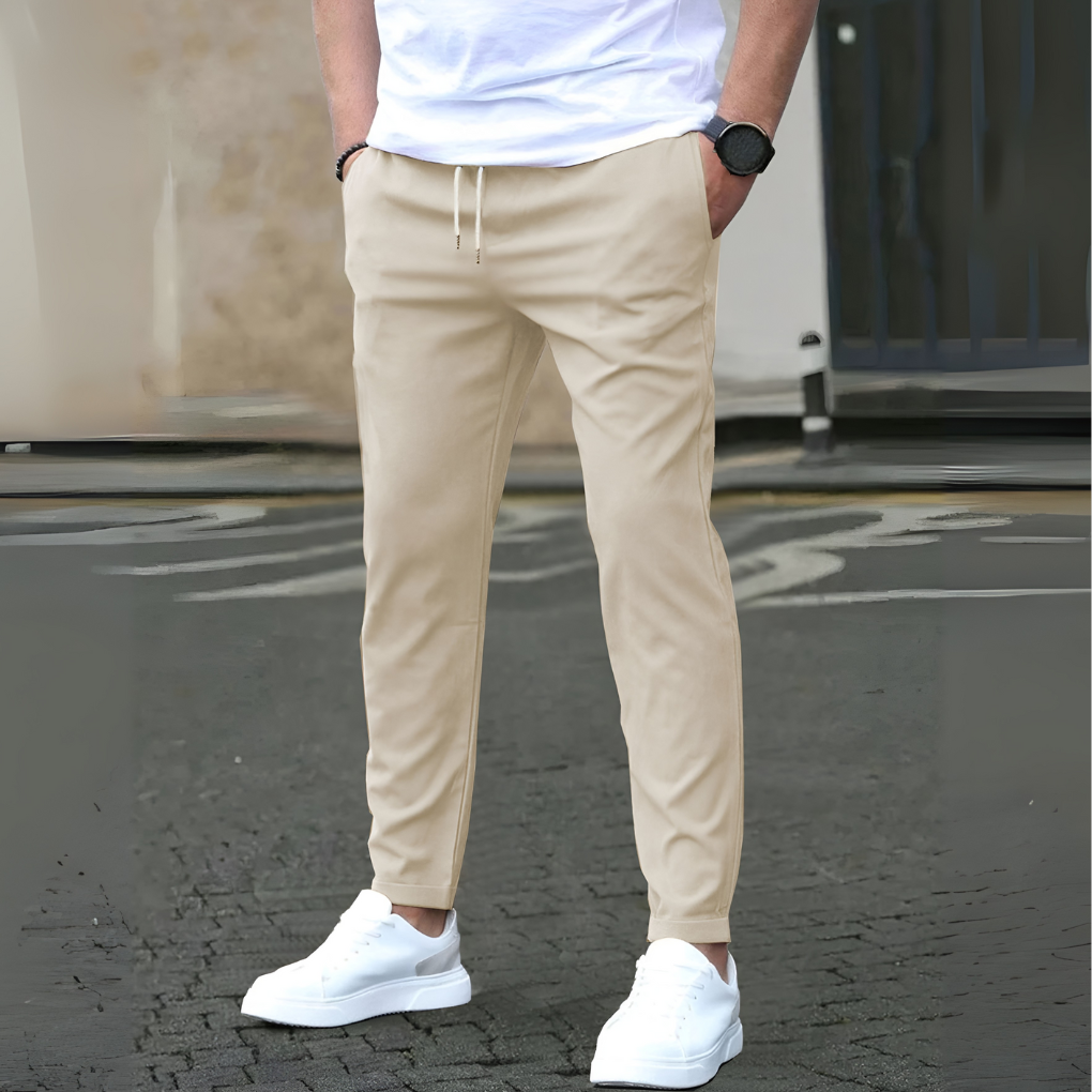 Slim Fit Drawstring Pants for Men