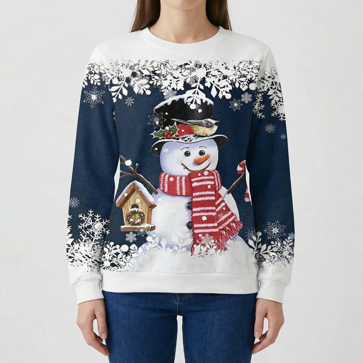 Snowvella - Graphic Snowman Crew Neck Sweatshirt