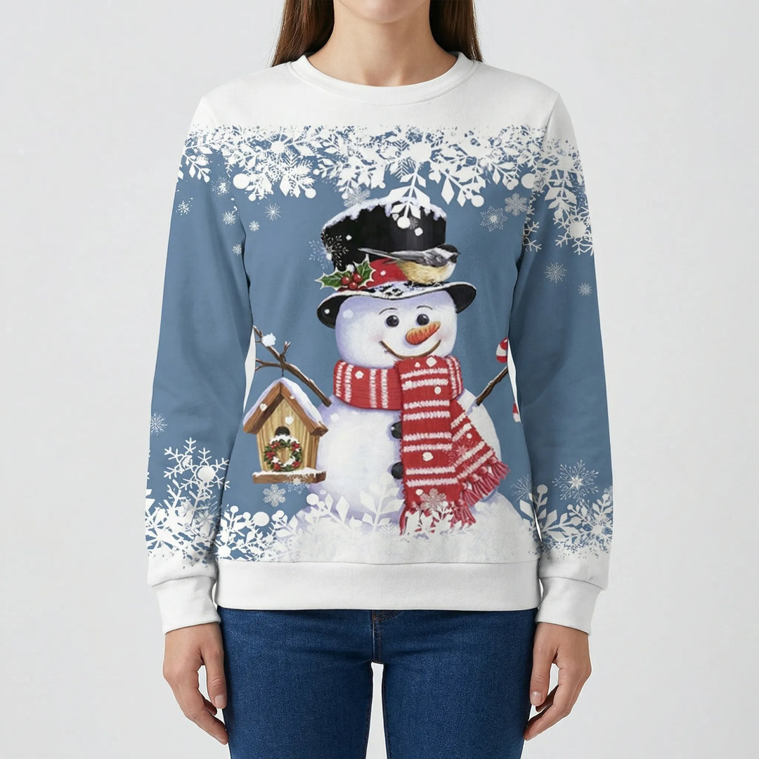 Snowvella - Graphic Snowman Crew Neck Sweatshirt