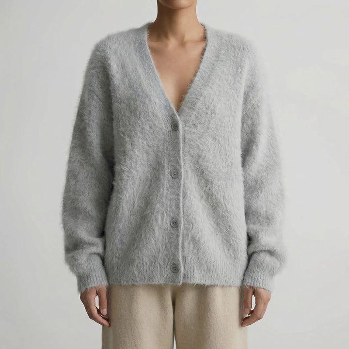 Softrelle - V-Neck Button-Front Women's Cardigan