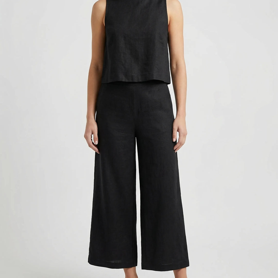 Soltaire - Sleeveless Top And Wide-Leg Trouser Set