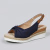 Open-Toe Crossover Strap Wedge Sandal for Women