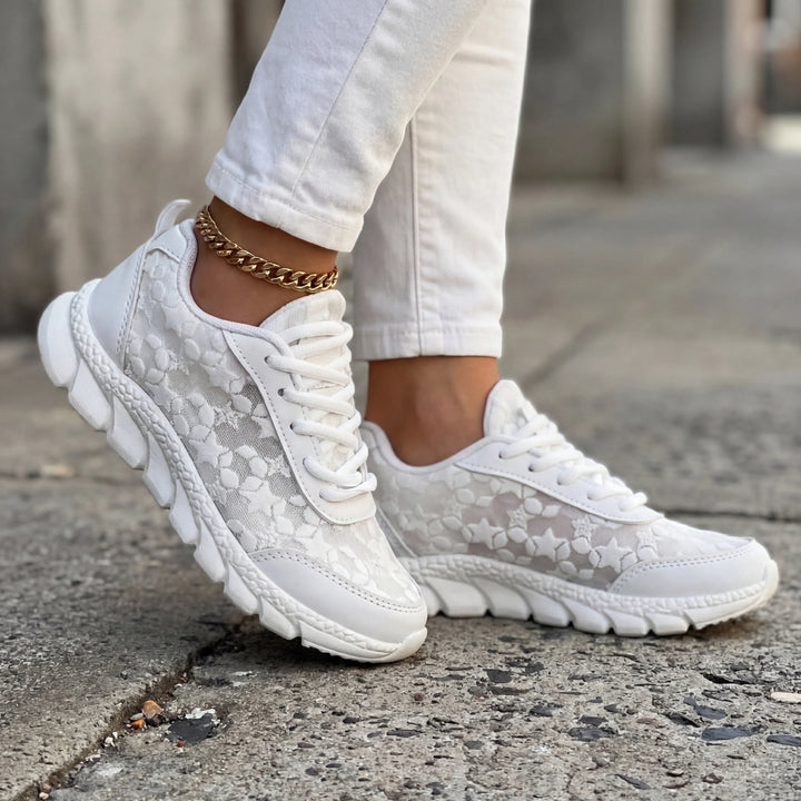 Stellux - Lace-Up Star Pattern Casual Sneaker