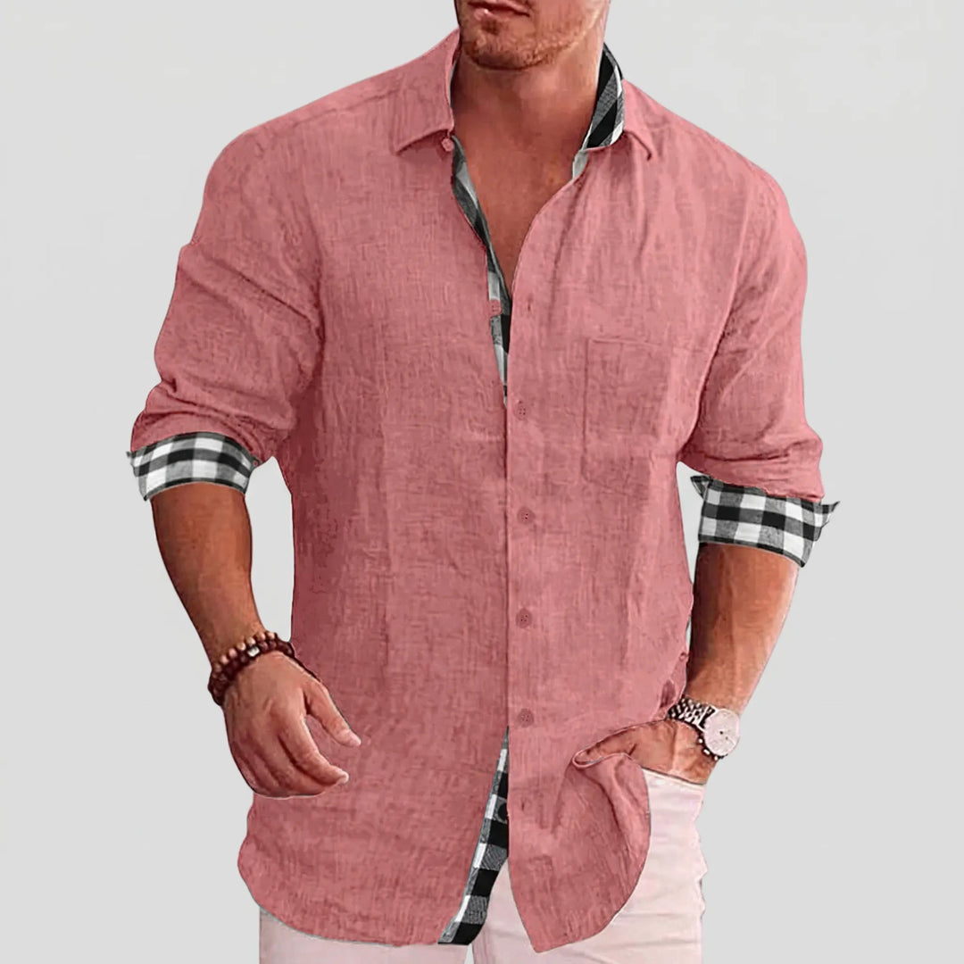 Stradell - Long Sleeve Button-Front Casual Shirt