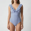 Retro Striped One-Piece Swimsuit for Women