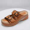 Slip-On Wedge Sandal With Buckle Straps