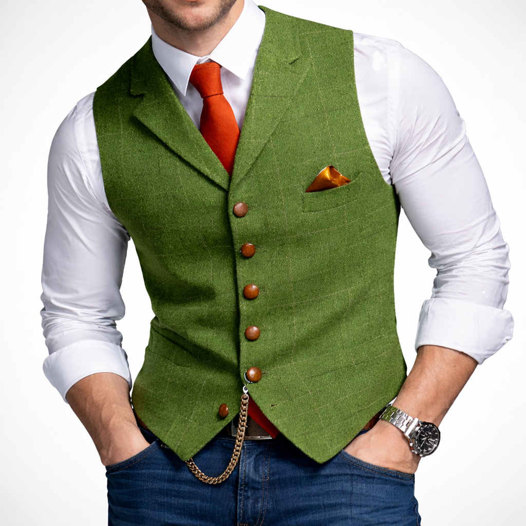 Men's Slim Fit Button Vests