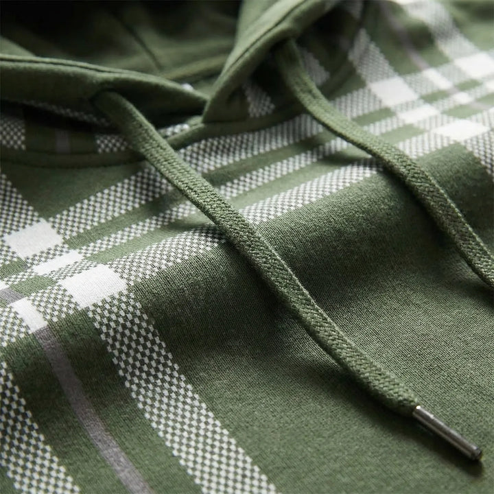 Tarnovex - Plaid Print Pullover Hoodie For Men