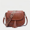 Tassel-Detail Saddle Shoulder Bag