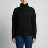 Cable-Knit Mock Neck Pullover Sweater for Women
