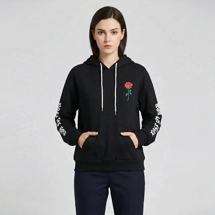 Thornveil - Rose Graphic Pullover Hoodie