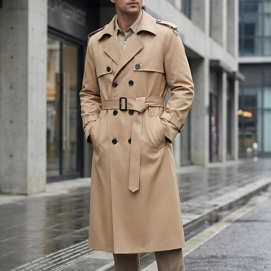 Trencova - Over-The-Knee Belted Trench Coat
