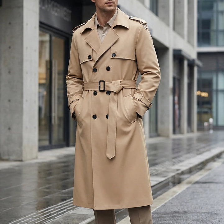 Trencova - Over-The-Knee Belted Trench Coat