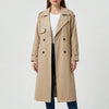 Double-Breasted Long Trench Coat