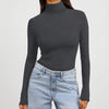 Close-Fitting Turtleneck Long Sleeve Top for Women