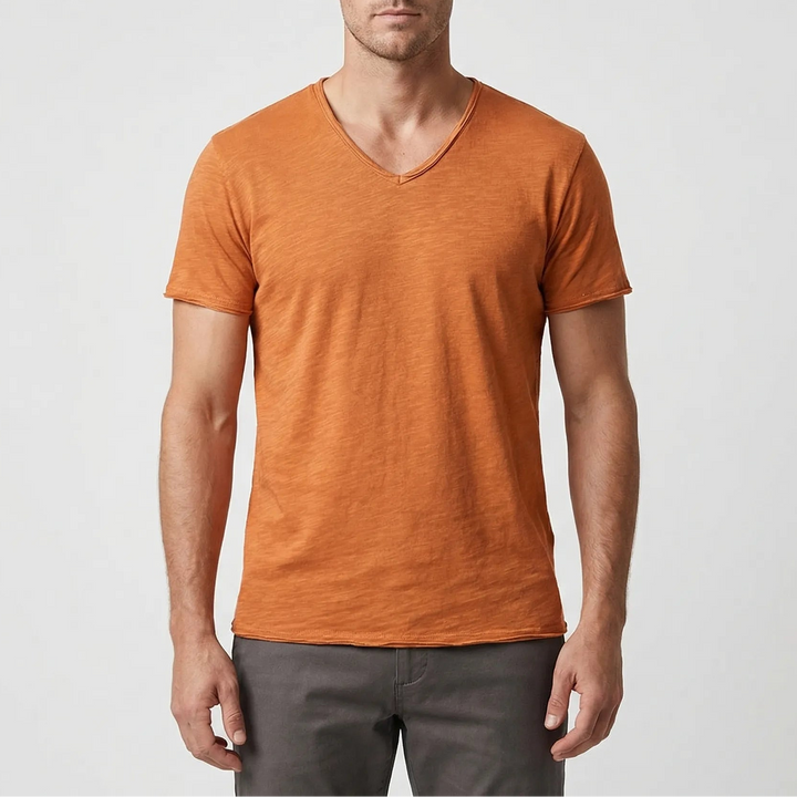Veclaro - Classic V-Neck Short Sleeve Tee