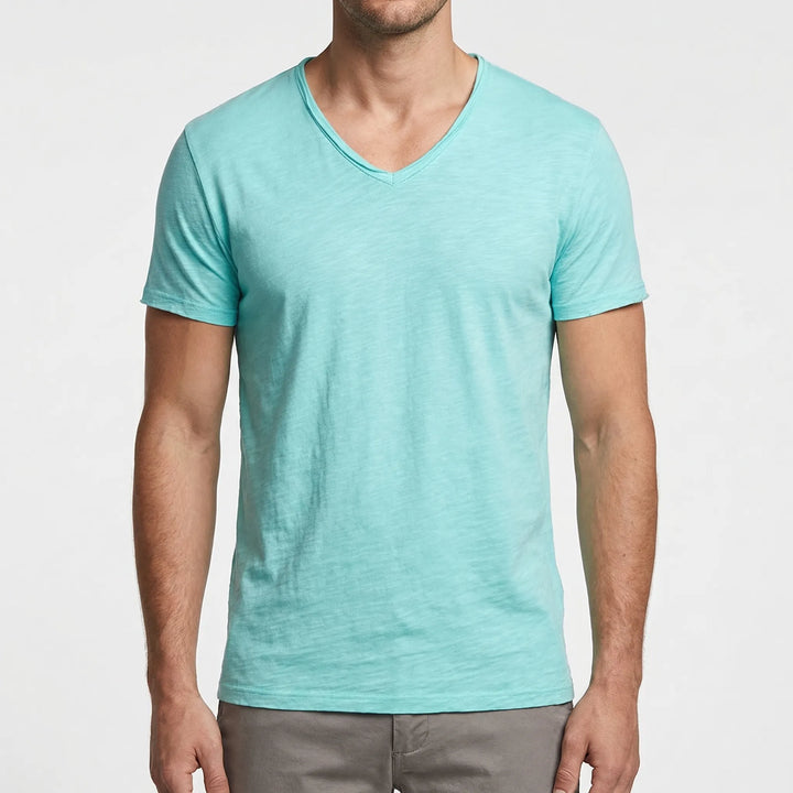 Veclaro - Classic V-Neck Short Sleeve Tee