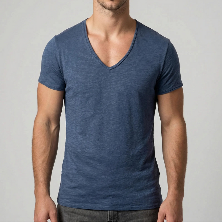 Veclaro - Classic V-Neck Short Sleeve Tee