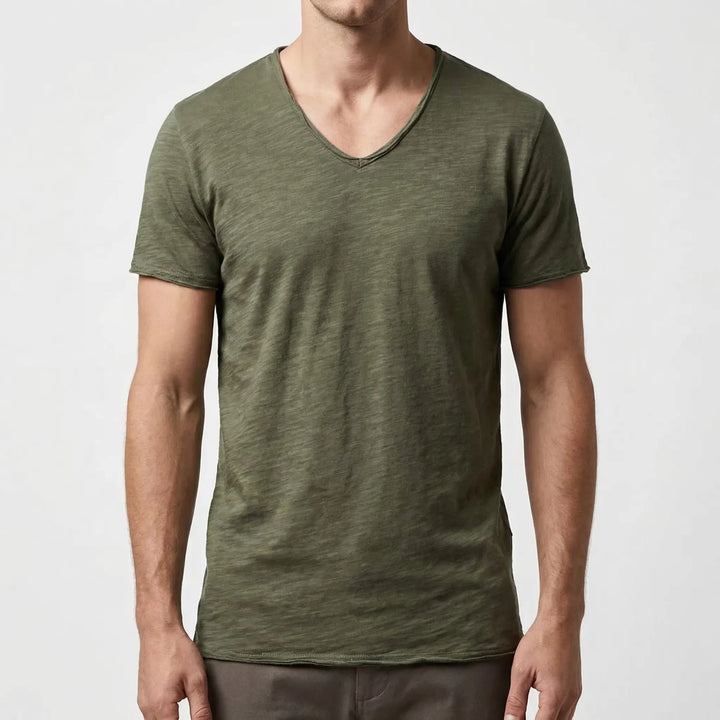 Veclaro - Classic V-Neck Short Sleeve Tee