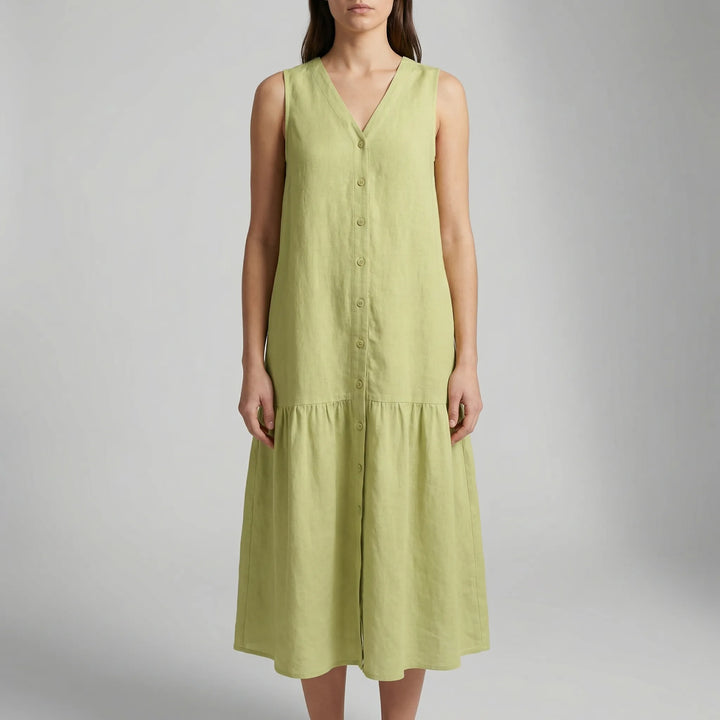 Velanthi - Sleeveless V-Neck Midi Dress