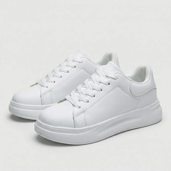 Velnora - Minimalist White Lace-Up Sneaker