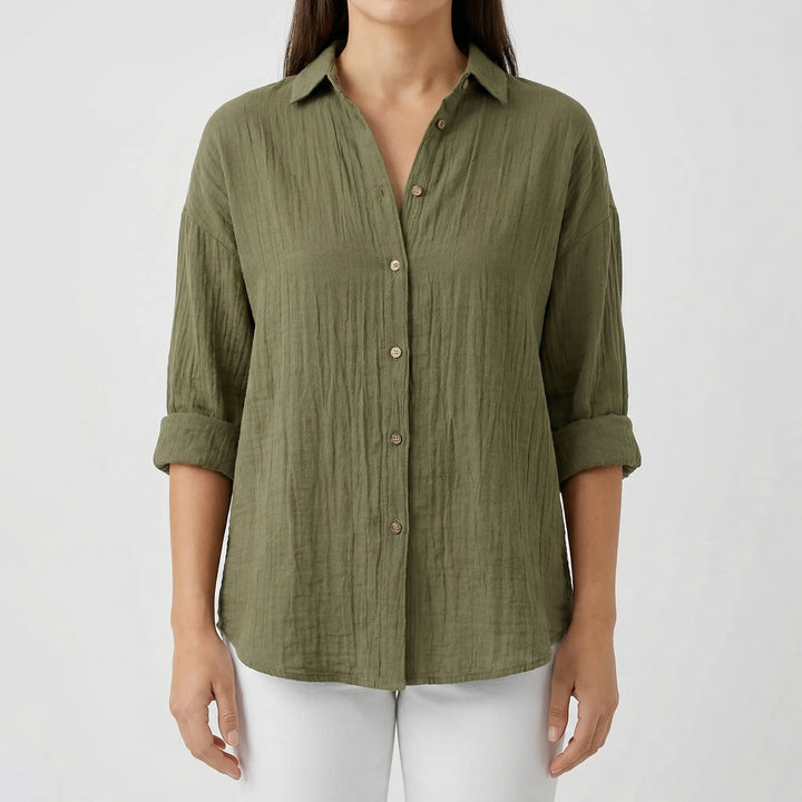 Veralux - Relaxed Fit Button-Down Women's Shirt