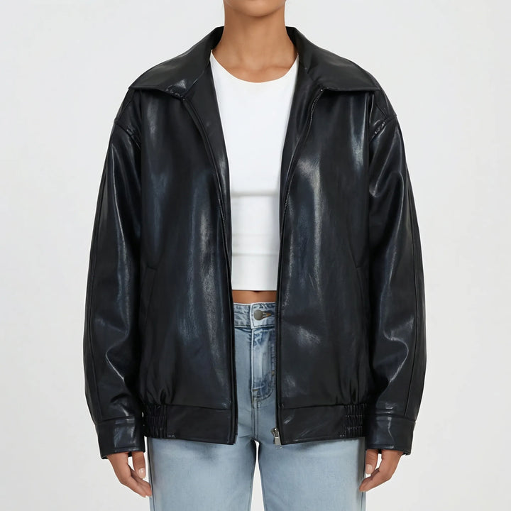 Vexora - Oversized Zip-Up Bomber Jacket