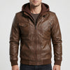 Hooded Bomber-Style Zip Jacket