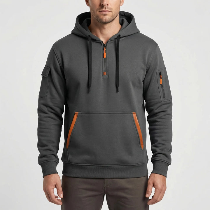 Vexuro - Quarter-Zip Hooded Sweatshirt For Men