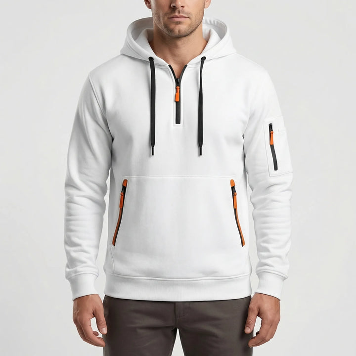 Vexuro - Quarter-Zip Hooded Sweatshirt For Men