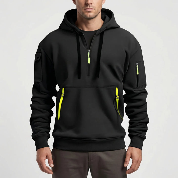 Vexuro - Quarter-Zip Hooded Sweatshirt For Men