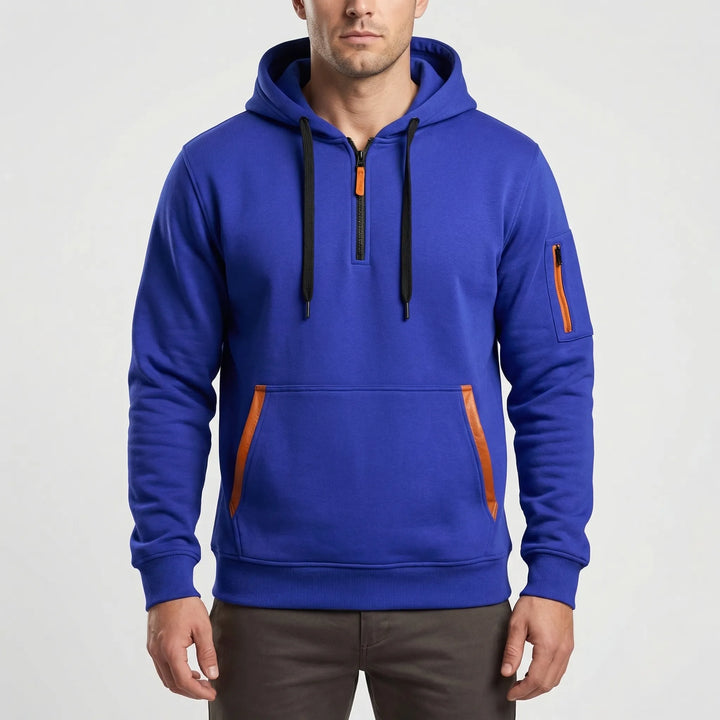 Vexuro - Quarter-Zip Hooded Sweatshirt For Men