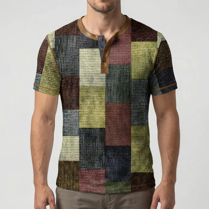 Wafflox - Colorblock Waffle Knit Short Sleeve Shirt