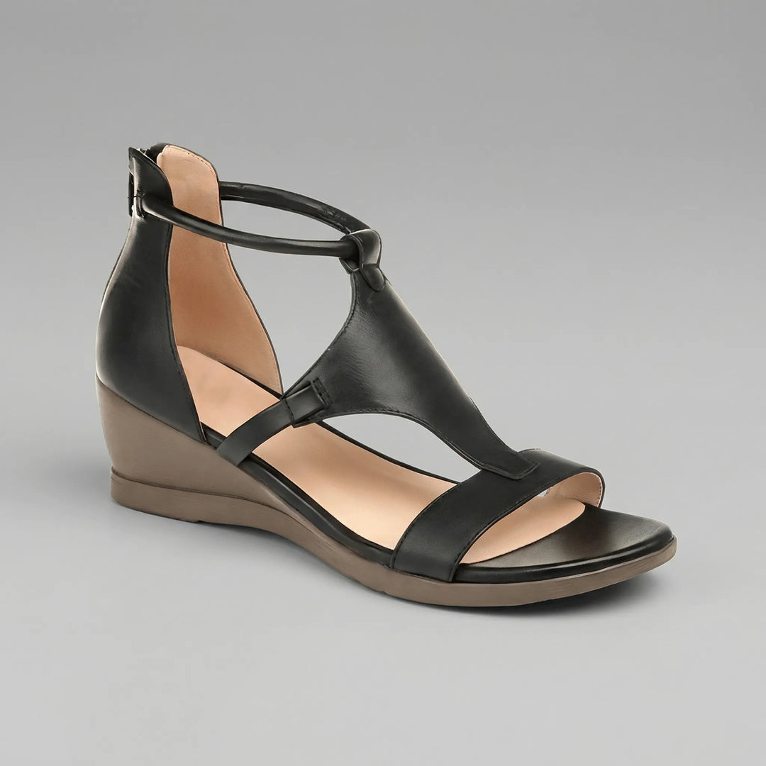 Wedluxe - Open Toe Wedge Heel Sandal