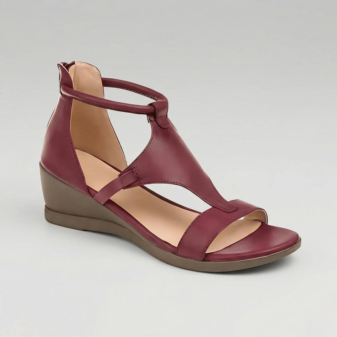 Wedluxe - Open Toe Wedge Heel Sandal