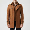 Mid-Length Button-Front Winter Coat for Men