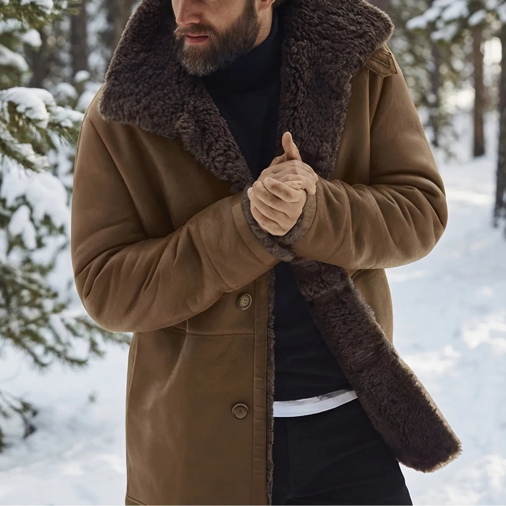 Wintrok - Padded Men's Winter Jacket With Wide Collar