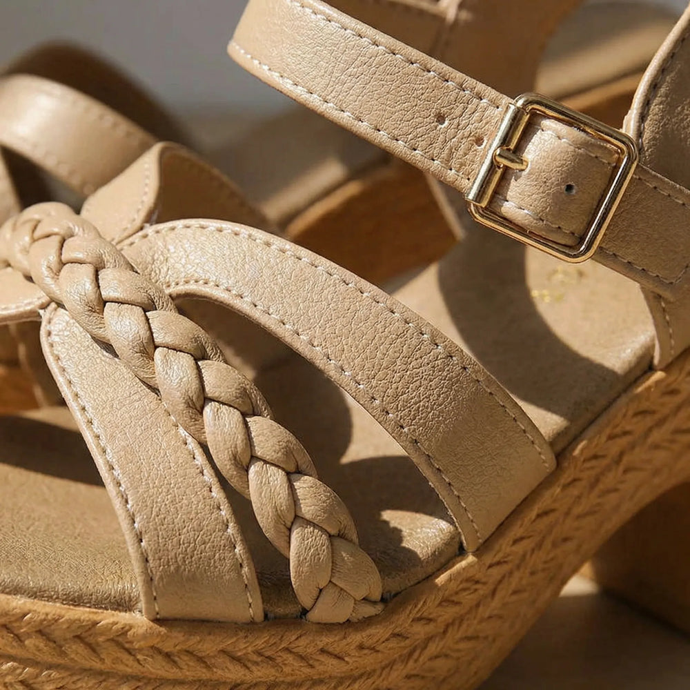 Wravella - Woven Strap Platform Gladiator Sandal