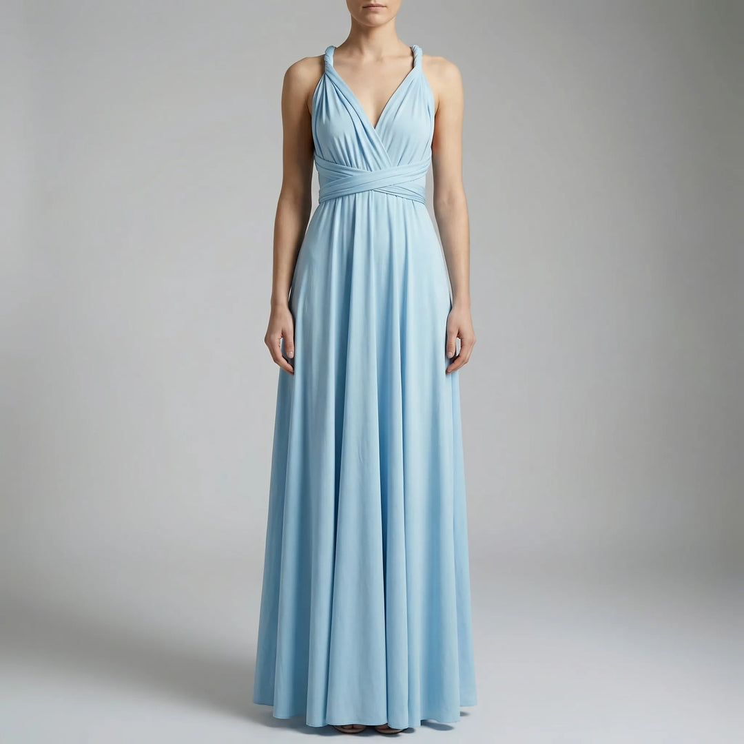 Wravelle - Adjustable Wrap Midi Dress For Women