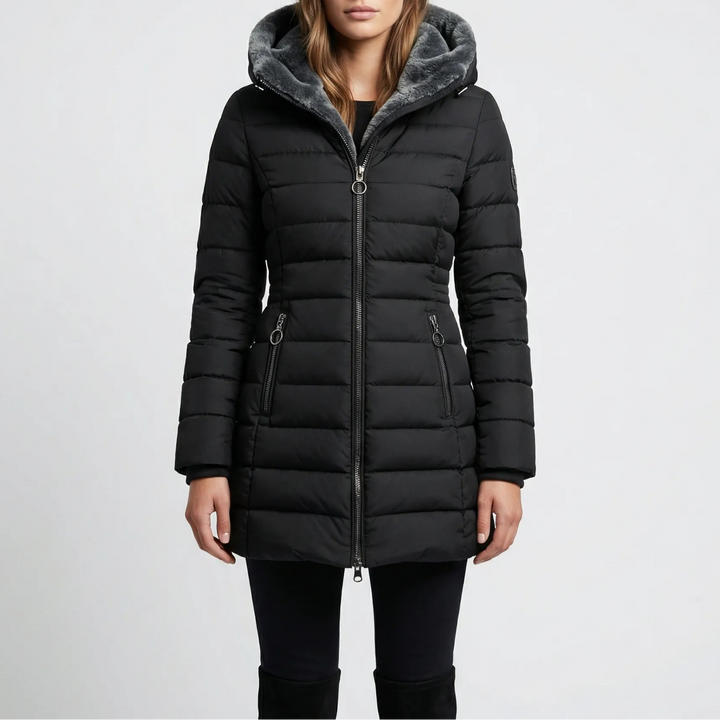 Wyntova - Quilted Hooded Mid-Length Winter Jacket