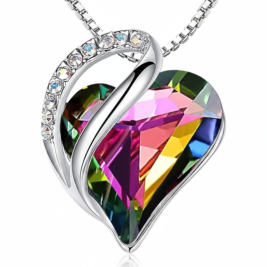 Geometric Heart Of The Ocean Crystal Necklace High-End