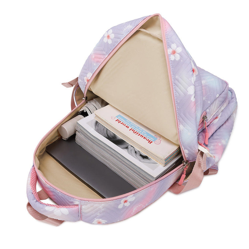 New Printed Schoolbag Three-piece Fashion Backpack